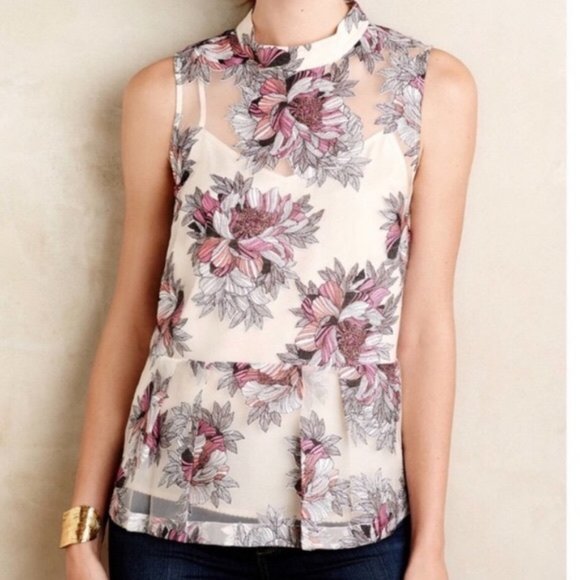 Terrace Swing Tank Sheer Floral Moulinette - Picture 3 of 8